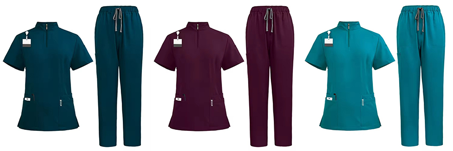 Mandarin Collar Medical Scrubs | Professional Healthcare Uniforms | Multi-Functional Design