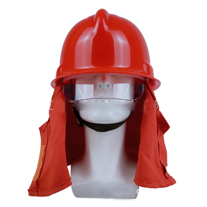 High - Visibility Fire Helmet with Face Shield and Neck Protection for Firefighters