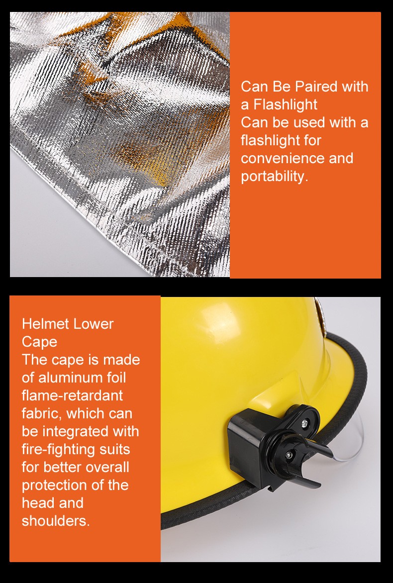 Yellow Fire Korean-Style Helmet with Aluminum Foil