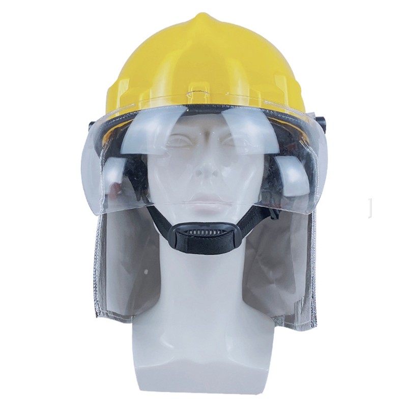 Certified Yellow Fire Helmet with Aluminum Foil Flaps